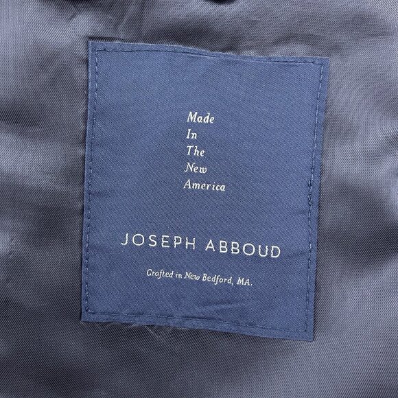 Joseph Abboud Blazer Men 42 Blue Window‎ Pane Plaid Classic Jacket Union USA VTG - Picture 10 of 13